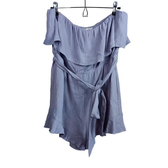 NWT Allie Rose Off The Shoulder Sleeveless Lavender Romper Size L - Picture 8 of 9
